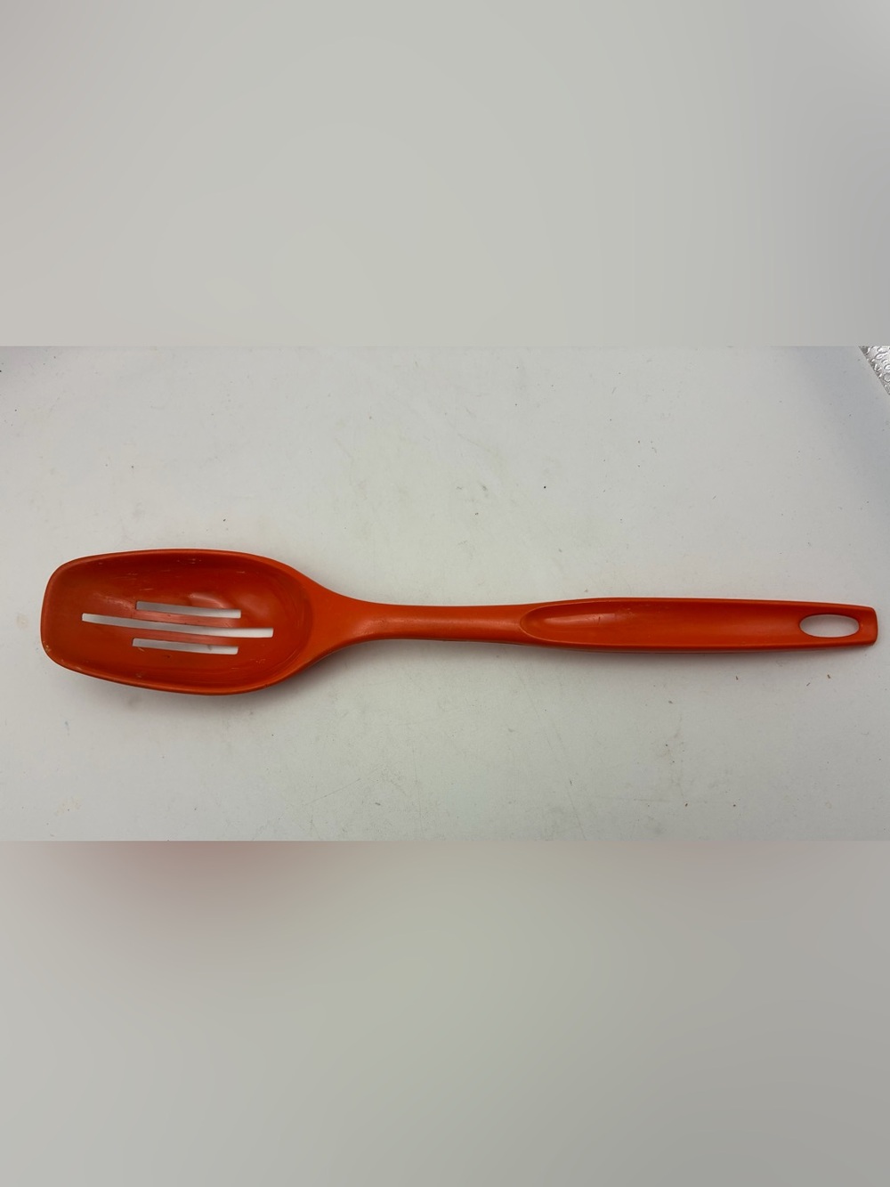 Vintage Foley Orange Slotted Serving Spoon Plastic Nylon Kitchen Utensil Retro
